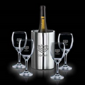 5 Piece Jacob Wine Cooler Set w/ 4 Carberry Wine Glasses